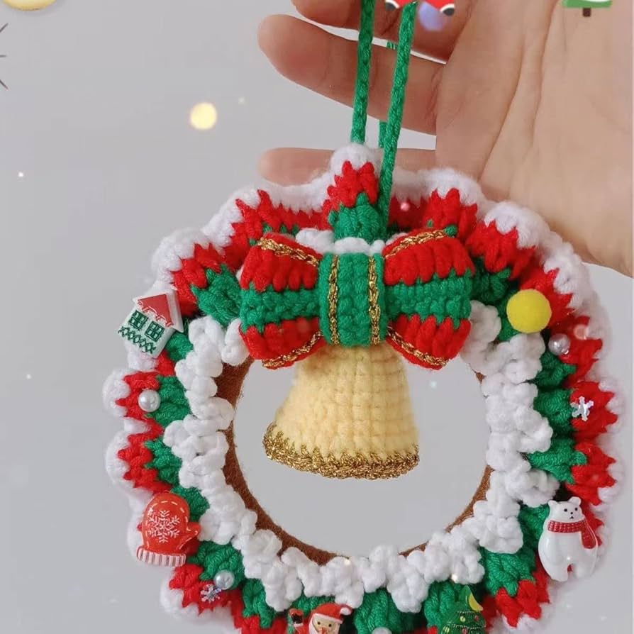 Amazon.co.jp: HAOBANGBEIJIA クリスマスカーオーナメント かぎ針編み