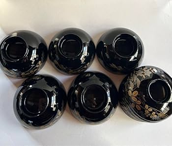 Amazon.co.jp: 会津塗 秀峰漆房 秋草 金蒔絵 漆器 吸物椀 五客 お正月