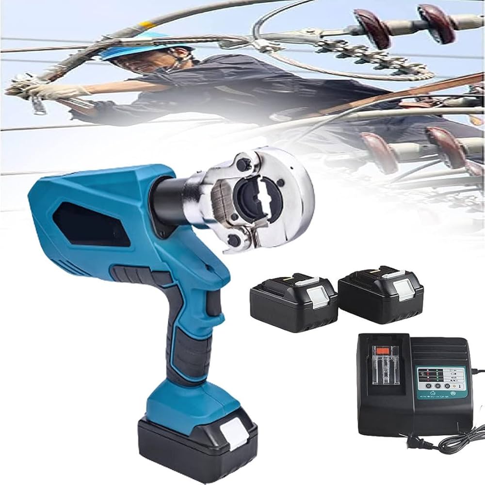 Amazon | 電動油圧圧着工具、18V/4Ah配管端子プライヤー、16-300mm²
