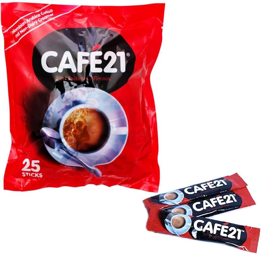 Amazon.com : 3 Pack Cafe21 - 2 in 1 Instant Coffeemix No Sugar
