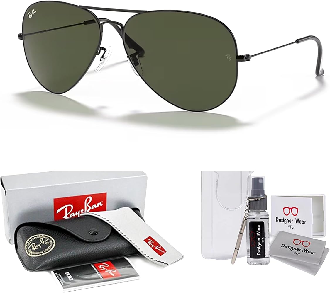 Amazon.com: Ray-Ban RB3026 AVIATOR LARGE METAL II L2821 62M Black