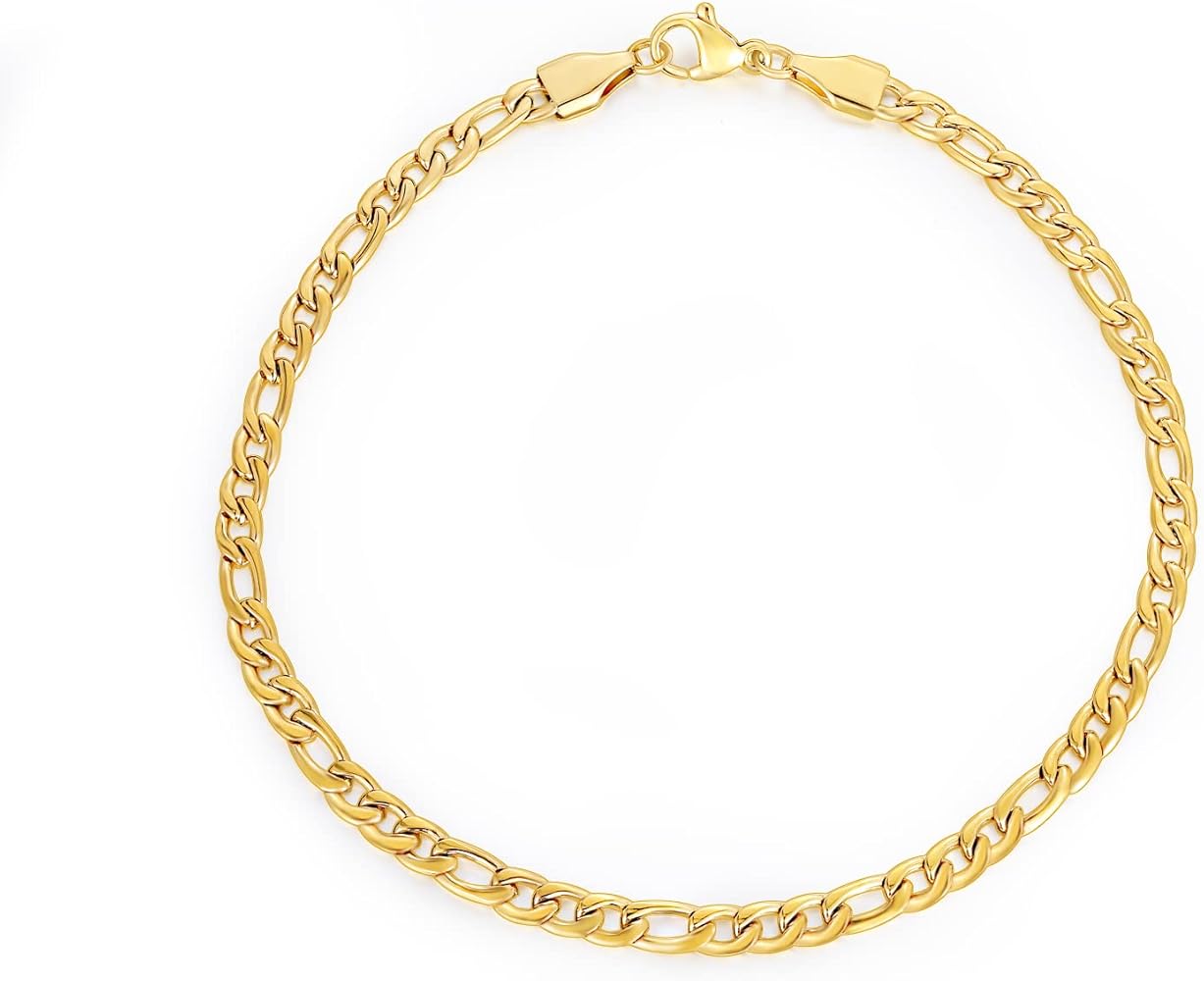 Amazon.com: TRUMIUM 18k Gold Plated Link Chain Bracelets for Men