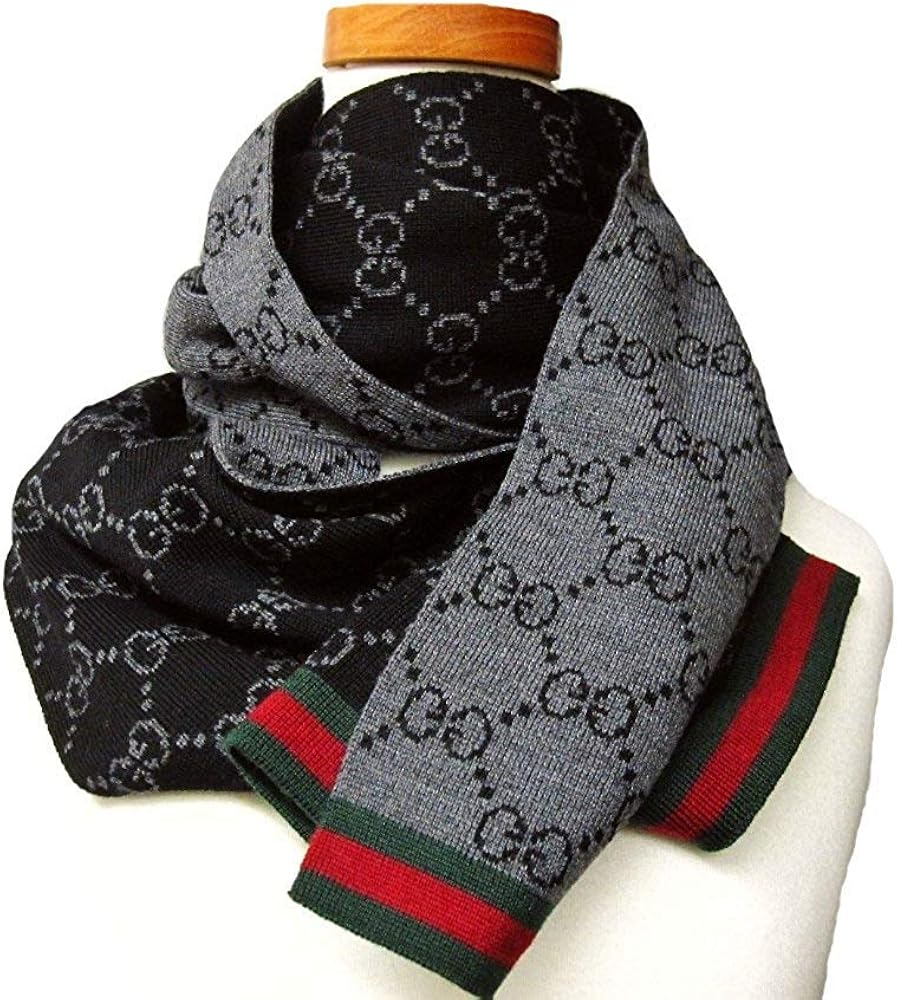 Amazon | [グッチ] ウール GG柄 リバーシブル マフラー 325806 3G206