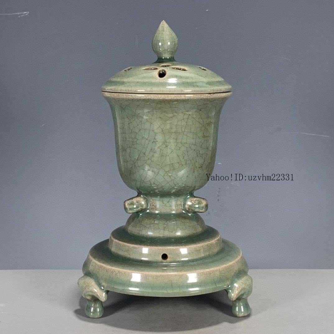 中国 汝窯 青磁 香炉 陶器 陶芸 香道具 仏具 官窯 青釉 Yahoo