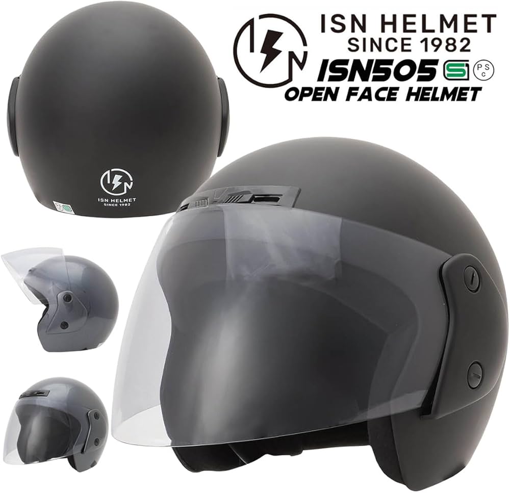 Amazon | ISHINO SHOKAI バイク ヘルメット ジェット ライトスモーク