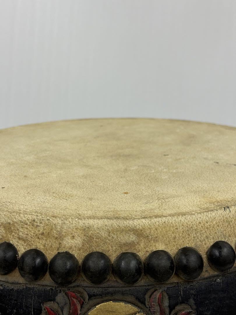 和太鼓 太鼓 アンティーク 14in 木彫り 龍彫り 長期保管品 Amazon | 和