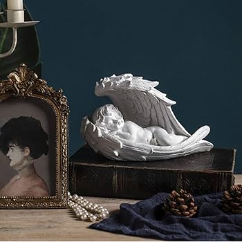 Amazon.co.jp: HEALLILY 天使彫刻睡眠羽天使エンジェル置物モデル写真