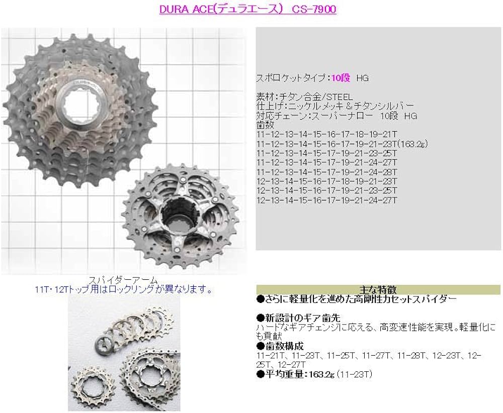7900 デュラエース スプロケットパーツ SHIMANO DURA-ACE CS-7900 10S