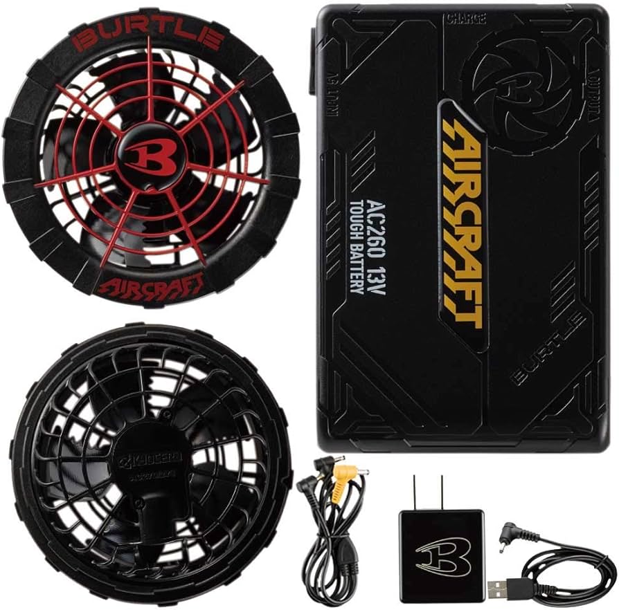 Amazon.co.jp: バートル 赤ファン＋黒バッテリーセット AC260+AC271