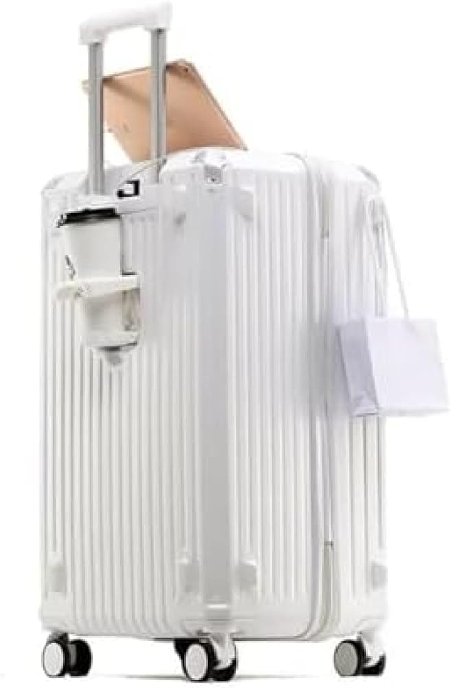 Amazon | [夏島売店] スーツケース ホワイト 20インチ：22×35×56cm
