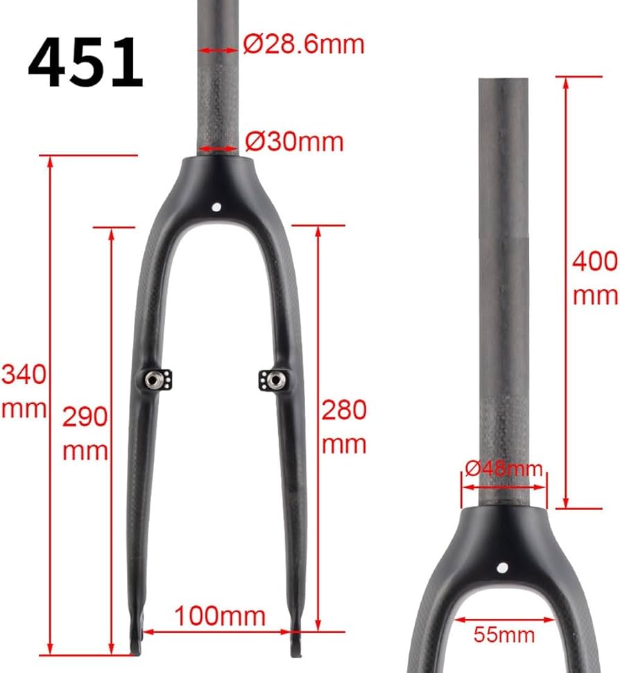 Amazon.co.jp: カーボン製リジッドフォーク 20'' 451 BMXフォーク C/V