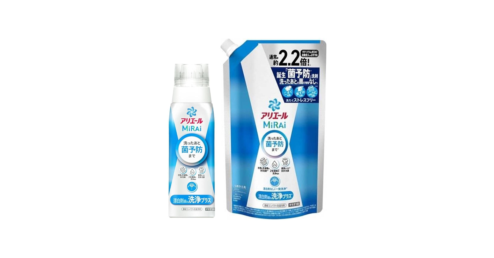 Amazon | アリエールMiRAi ＜洗浄プラス＞ ボトル本体340g+詰替え640g
