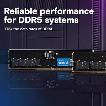 Crucial 32GB DDR5 RAM Kit (2x16GB), 5600MHz (or 5200MHz) Desktop