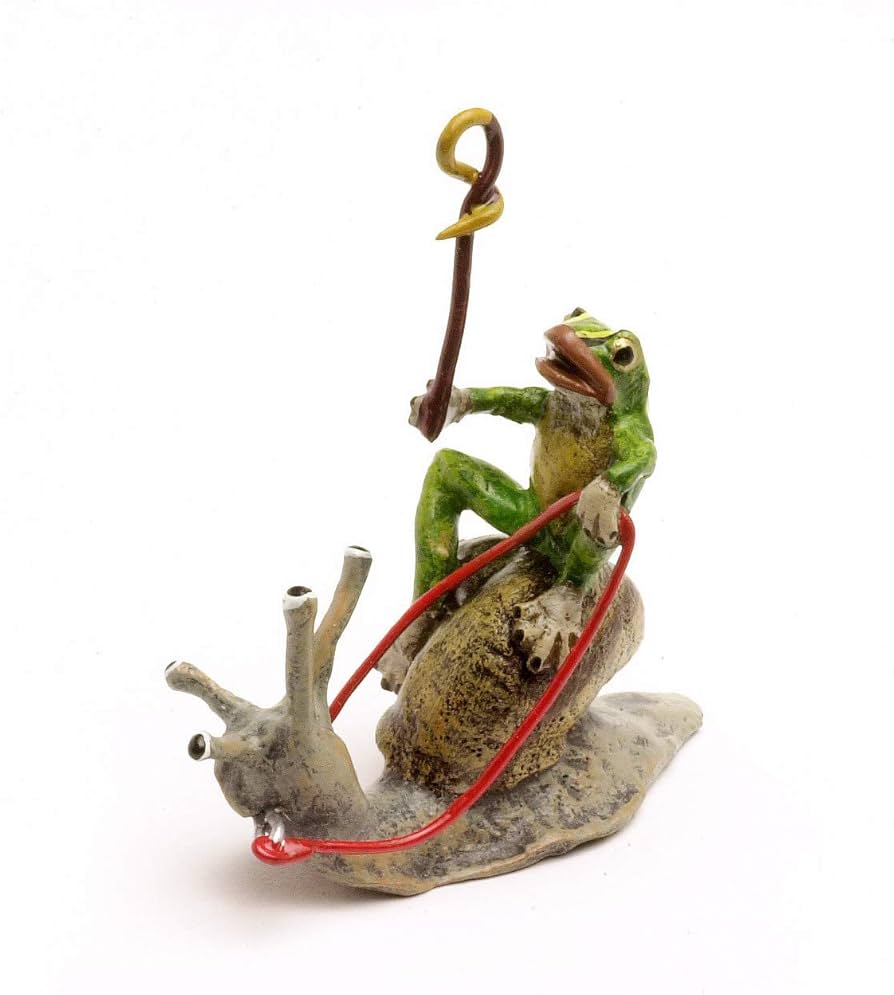 Amazon.com: Wiener Bronzen Frog On Snail Vienna Bronze Figurine