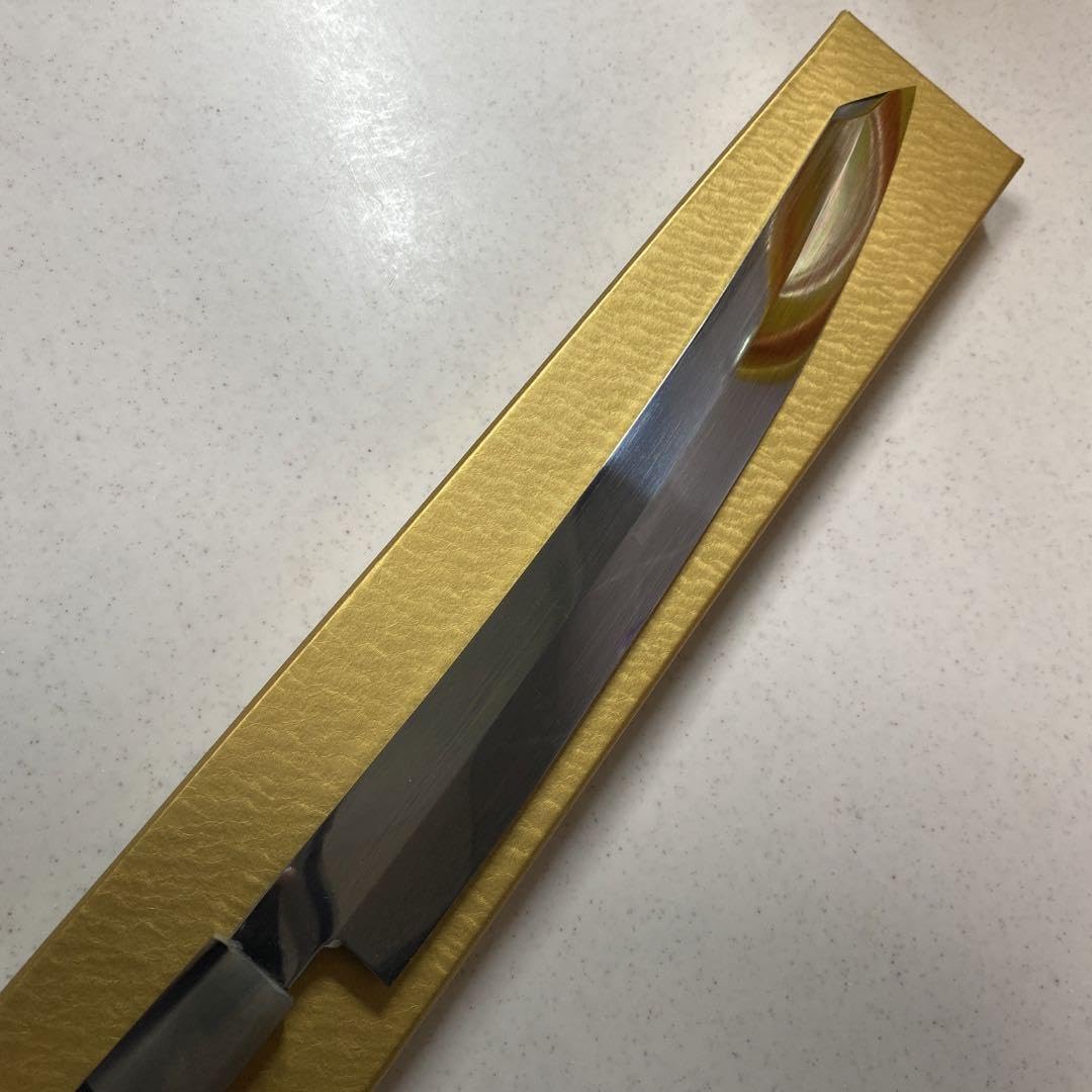 本焼包丁城山刃物切付柳刃超鋼スーパー本焼き包丁全鏡面反り付き