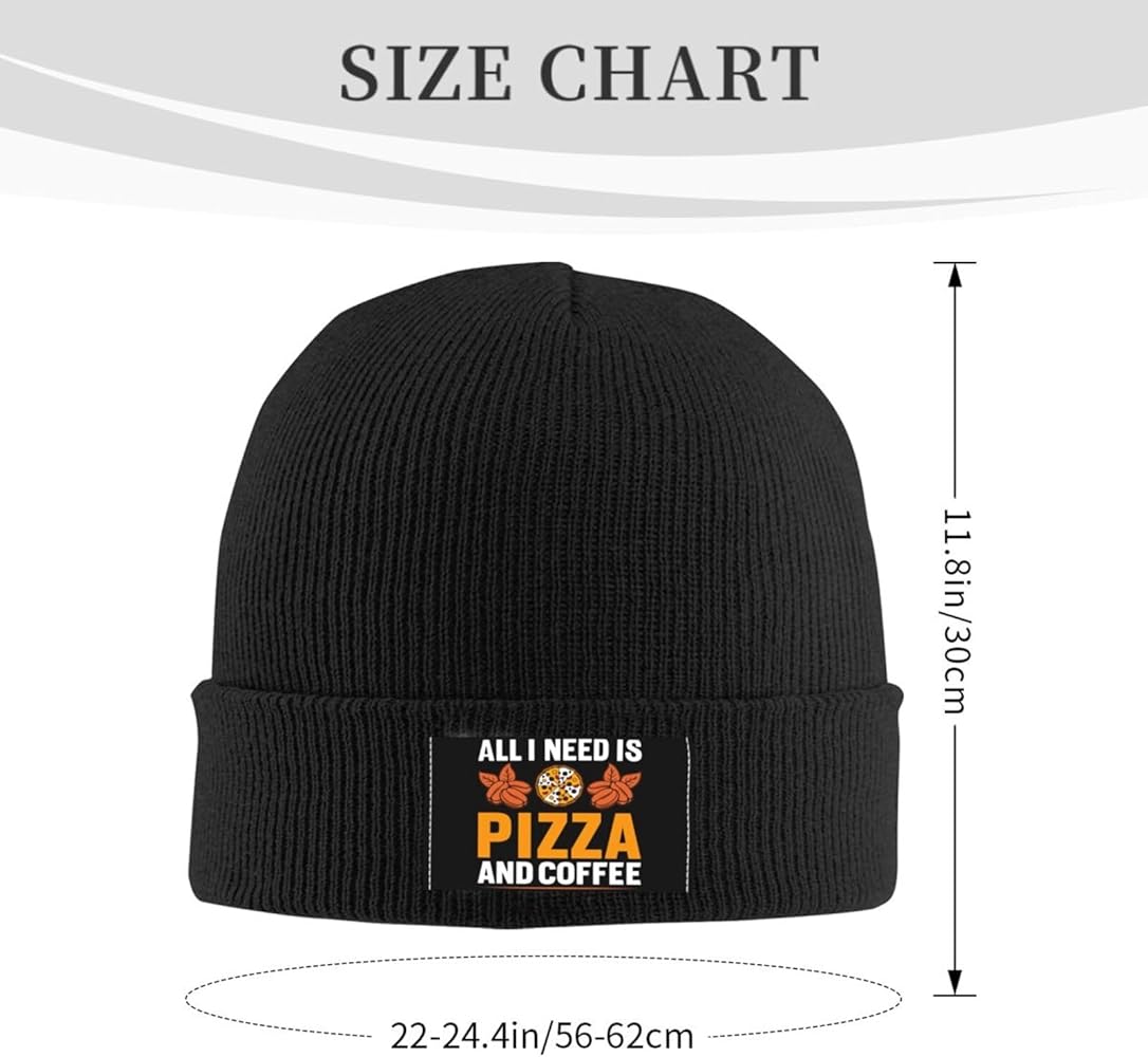 All I Need is Pizza and Coffee Pizza Beanie Hat for Men Women Knit