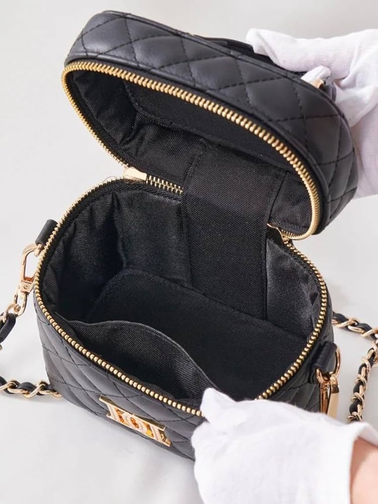 Amazon.co.jp: Darichキルティングスクエアミニバッグ (BLKゴールド