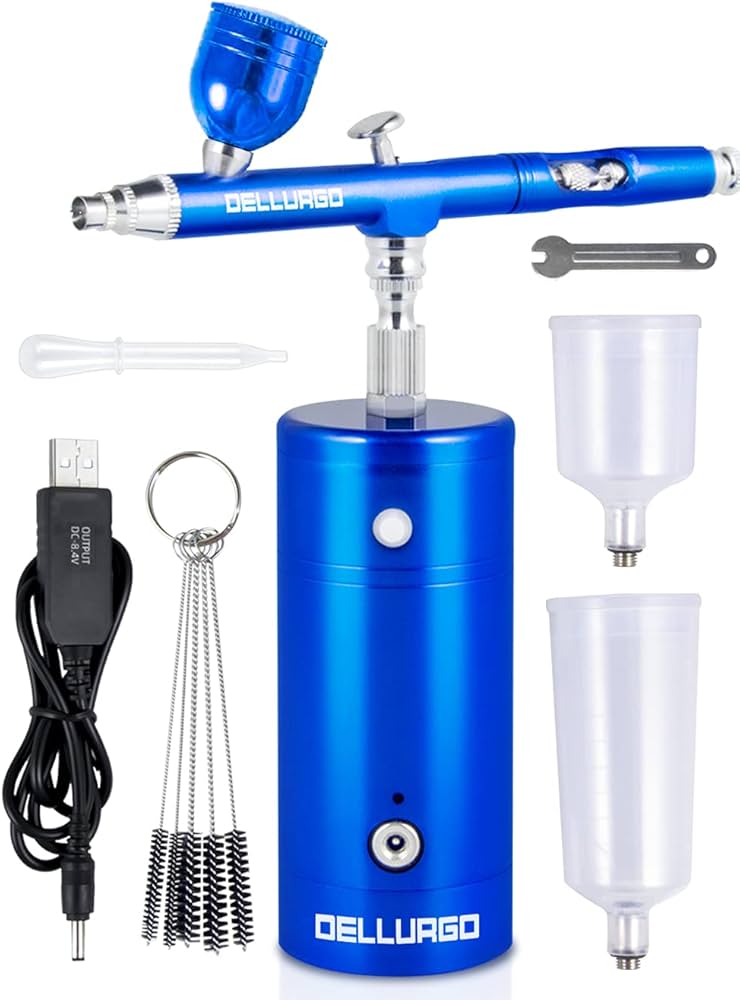 Amazon.co.jp: エアブラシ コンプレッサー セット 充電式 ダブル