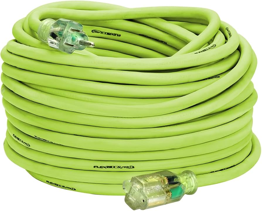 Flexzilla Pro Extension Cord, 12/3 AWG SJTW, 100 ft., Lighted Plug