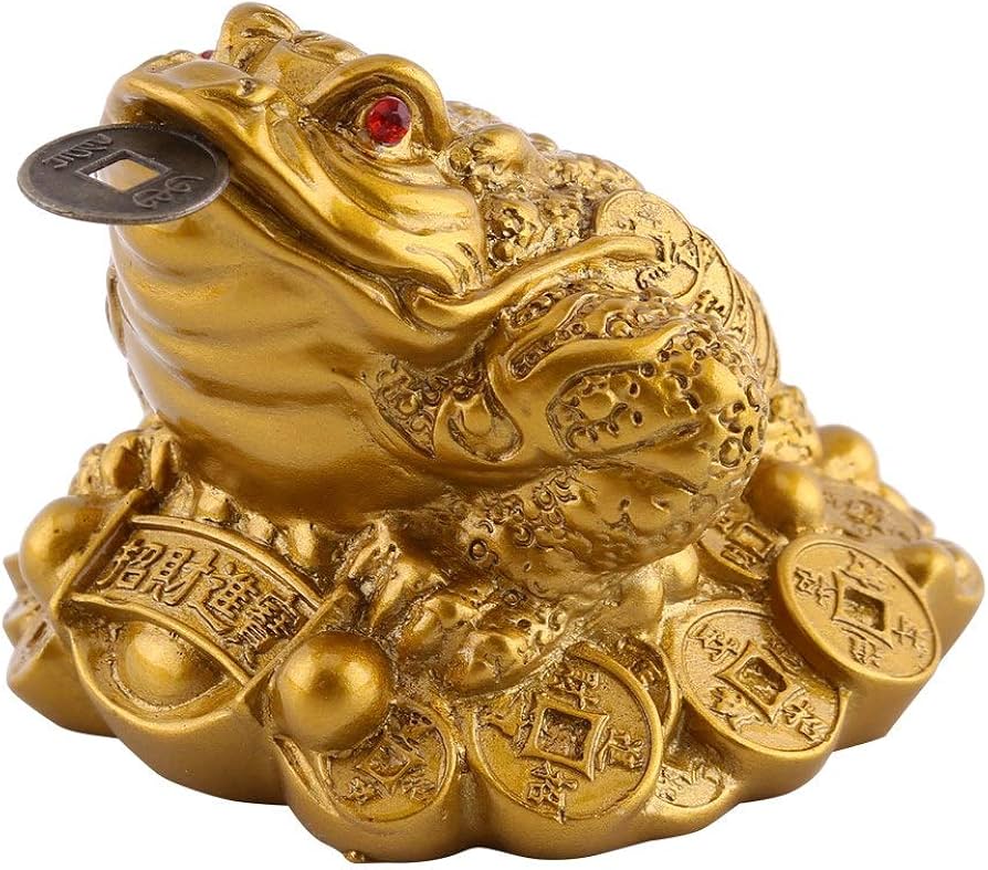 Amazon.co.jp: 金蟾 お金のカエル 風水グッズ 三脚蟾蜍 ミニ銭蛙 置物