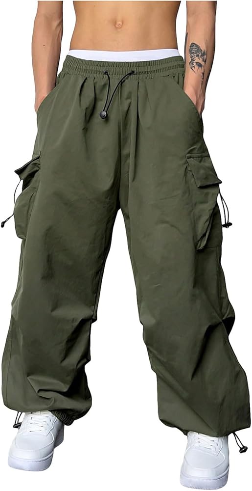 Amazon.com: Mens Casual Cargo Pants 2024 Fashion Y2k Parachute