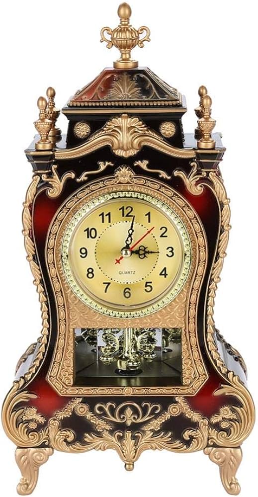 Amazon.com: Wifehelper Vintage Style Plastic Table Clock, Brown