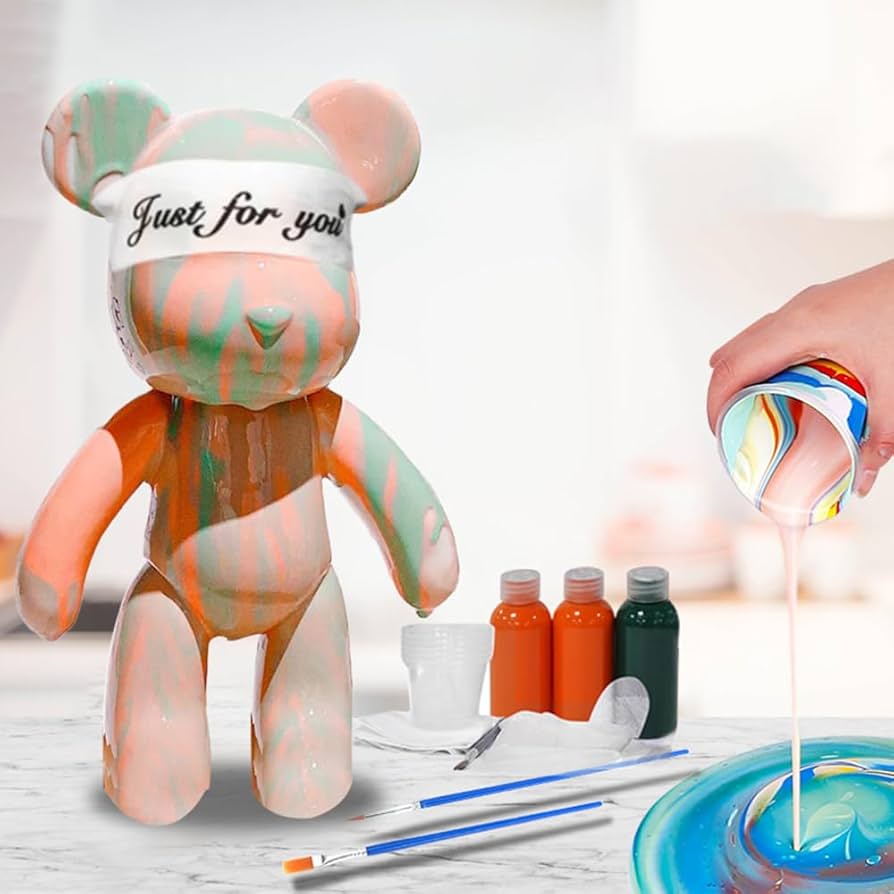Amazon | HANDA DIY 絵画 流体 ベア テディベア 暴力的なベア 憂鬱な