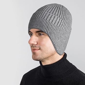 Amazon.com: 2pcs Winter Beanies with Ear Flaps for Men Women, Warm