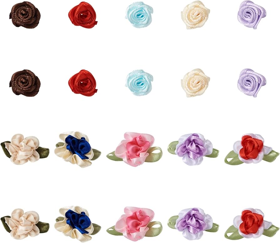 Amazon | Beadthoven ミニリボンバラ 約150個入り 造花 布花