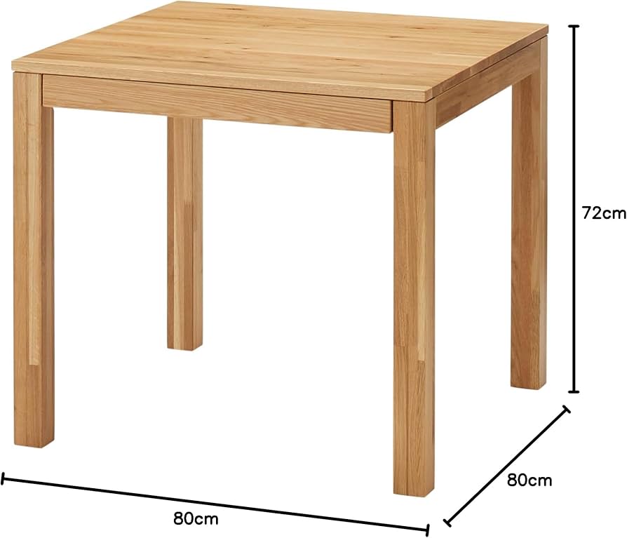 Amazon.co.jp: MUJI 無印良品 木製テーブル オーク材 幅80×奥行80×高さ