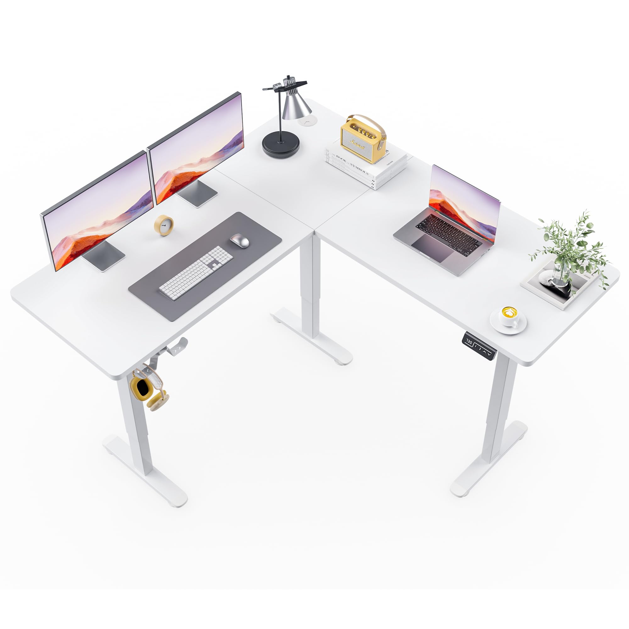 Amazon.co.jp: Alebert｢アレベルト｣ 電動式 昇降デスク 昇降式デスク L