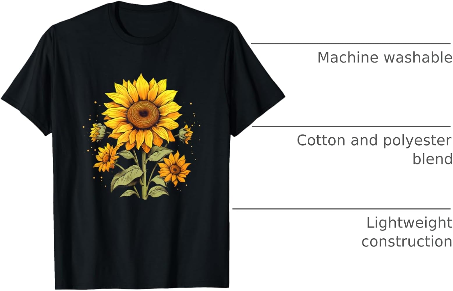 Amazon.com: Vintage Sunflower Graphic T-Shirt : Clothing, Shoes