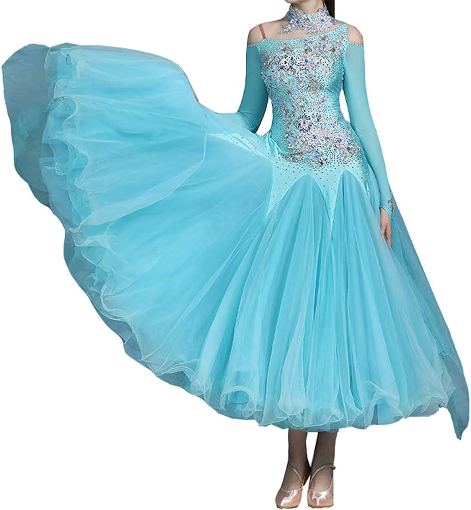 Amazon.co.jp: ロモハナガ 社交ダンス モダンドレス ダンスウエア 社交