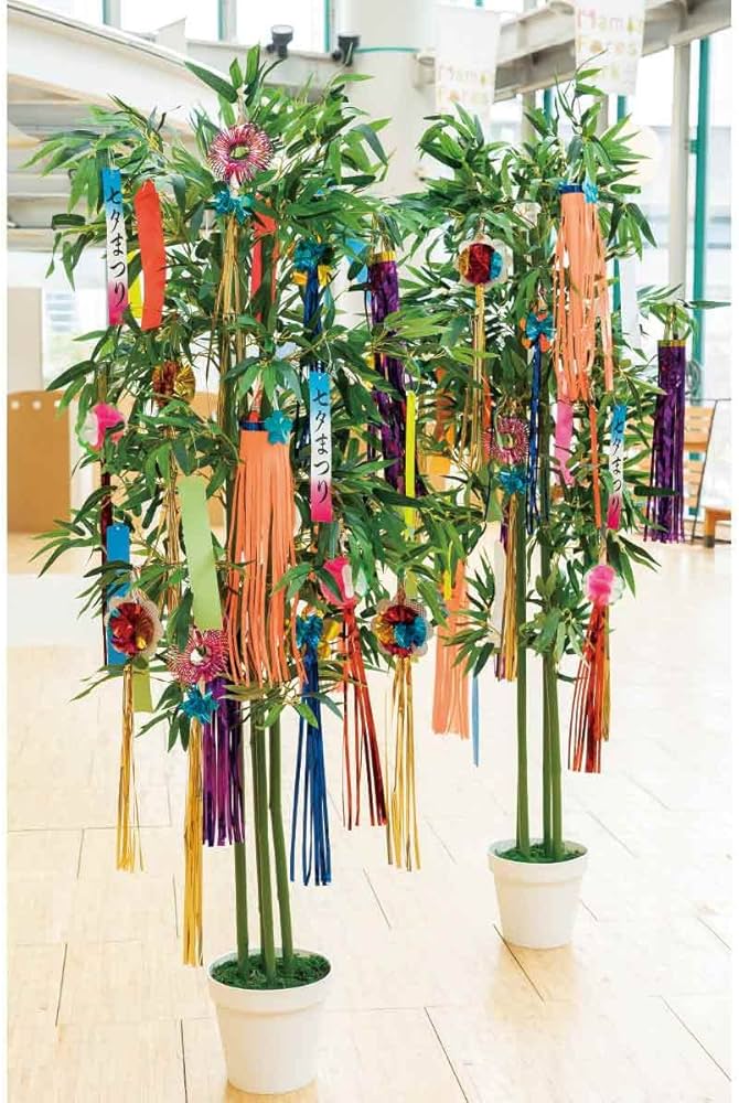 Amazon｜フェイクグリーン バンブー 七夕笹 の葉鉢付き 180cm 2台