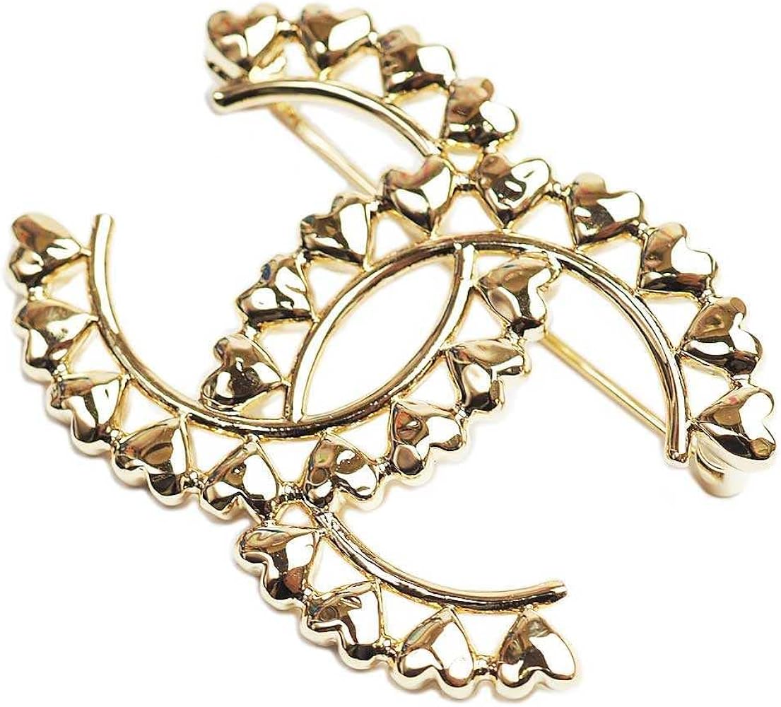 Amazon.co.jp: [シャネル]CHANEL CCハートブローチ ゴールドカラー