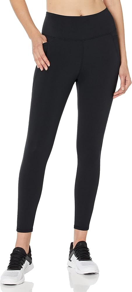 Danskin Women's Performance Legging with Side Pockets, Black Salt