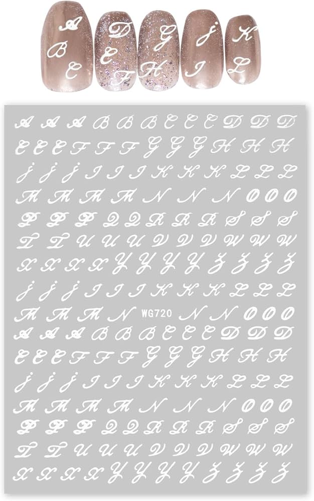 Amazon.co.jp: ネイルシール アルファベット 筆記体 英語 文字