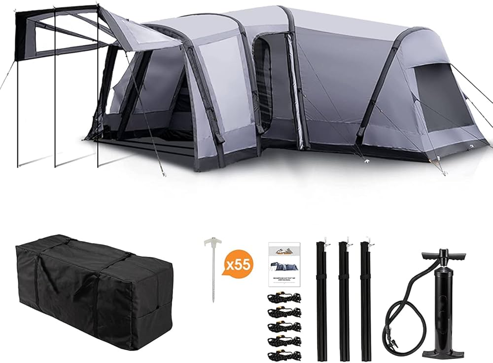 Amazon.co.jp: エアーテント 大型 6-10人用 キャンプ トンネルテント