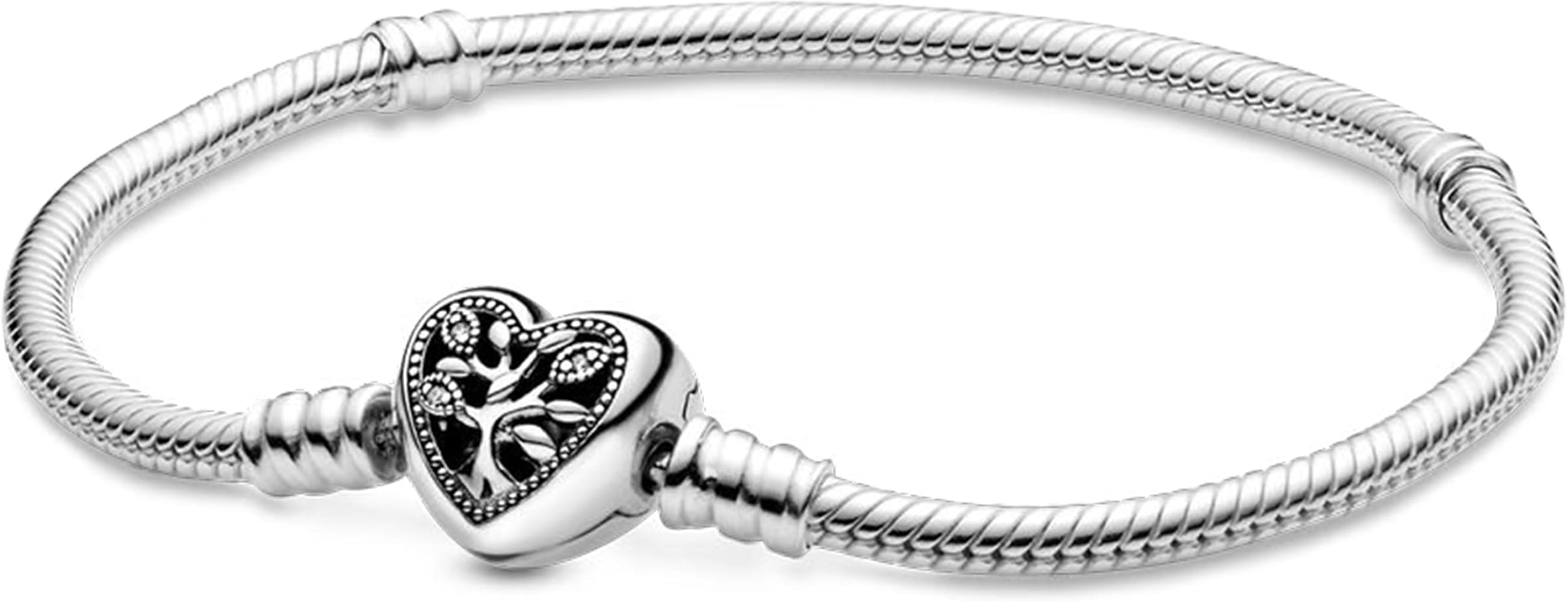 Amazon.com: PANDORA Moments Family Tree Heart Clasp Snake Chain