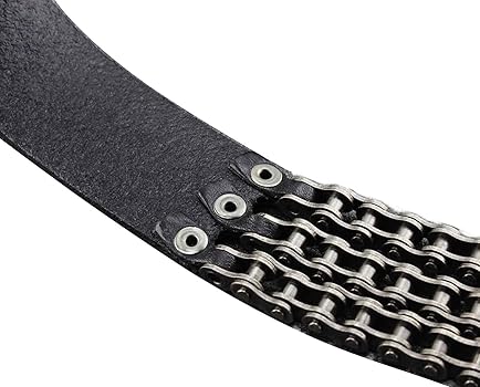 Heavy Motorcycle Chain Genuine Leather Belt For Men Biker Rocker