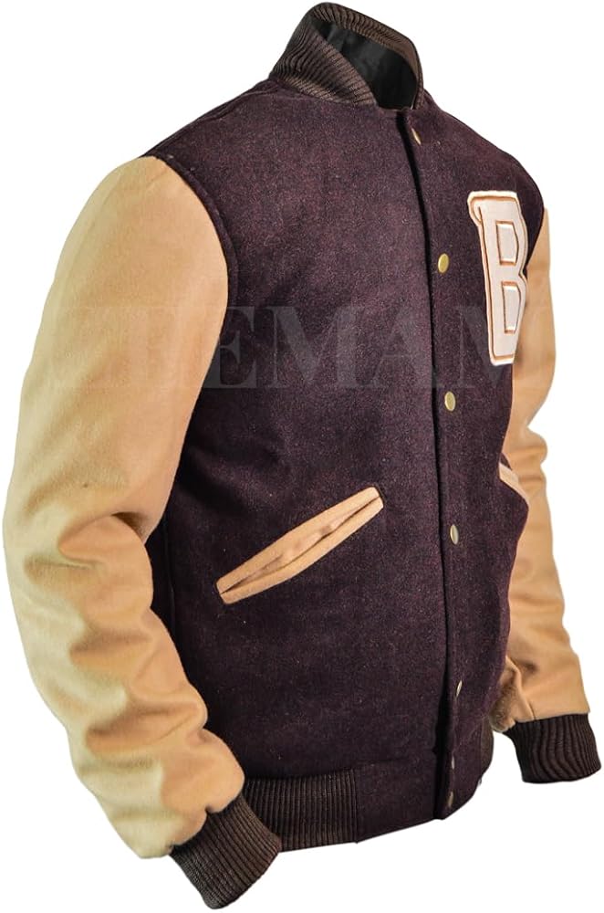 Premium Wool Blend Varsity Jacket with Iconic B Patch – Classic