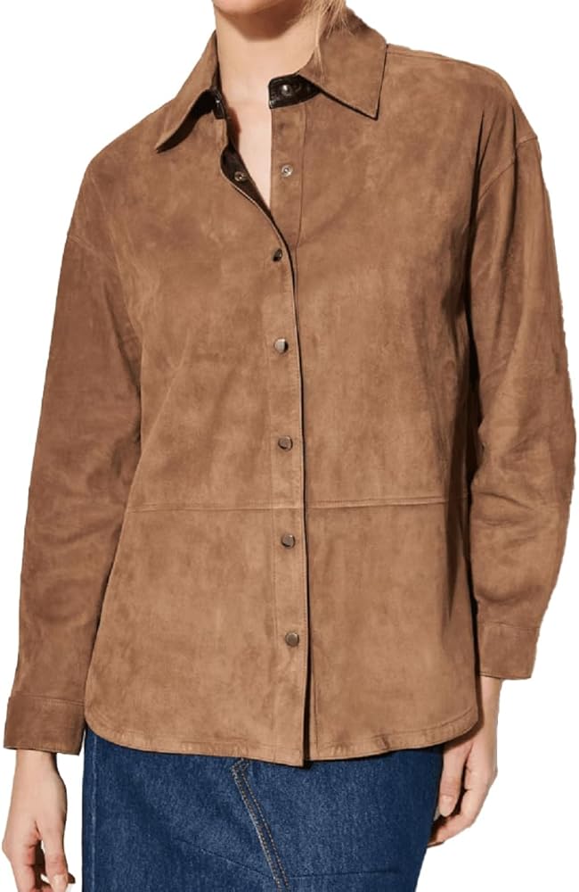 Isaac & David Chicago Women's Real Suede Leather Shirt Casual