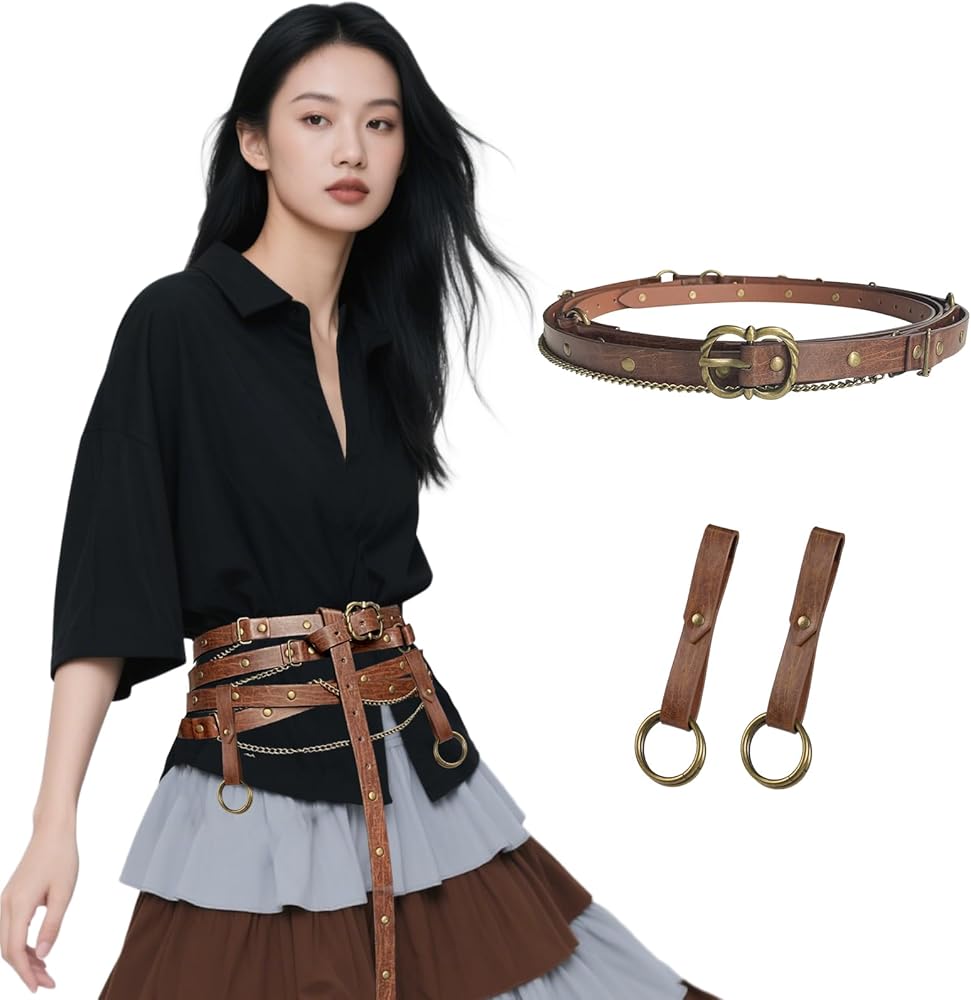 Amazon.co.jp: [EpicCos] 3点セット 中世 ファンタジー ベルト レザー