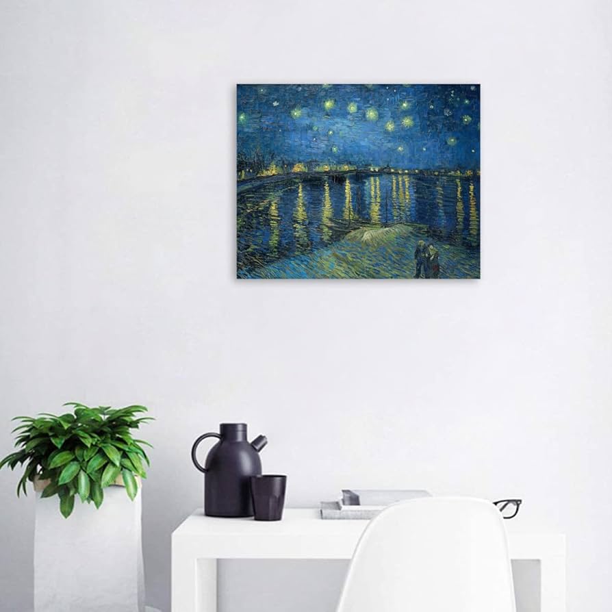 Amazon.co.jp: デジタル油絵 ゴッホ ローヌ川の星月夜 数字油絵 DIY絵