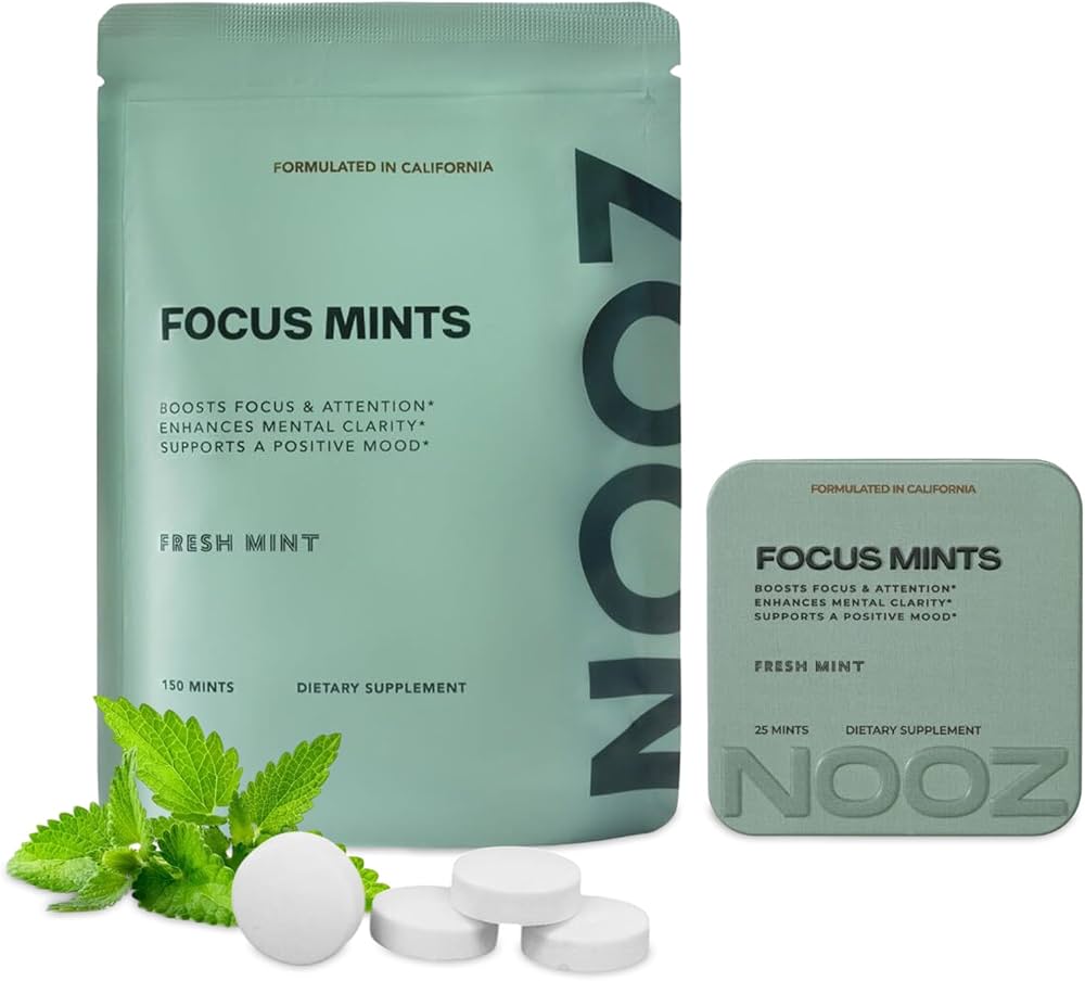 Amazon.com: NOOZ Focus Mints Refill Bag - Caffeine-Free Brain