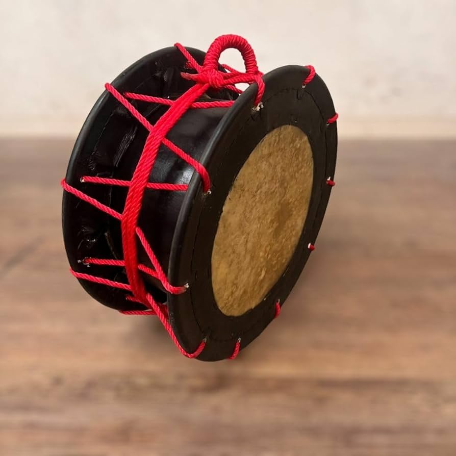 新品】【蔵出し】締め太鼓 牛 革 和太鼓 バチ付き 台付き 入門用