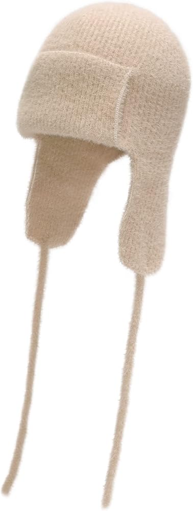 ZLYC Women Winter Knitted Earflap Beanie Hat Soft Warm Ski Skully