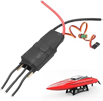 Amazon | ブラシレス水冷ESC、RCボート用水冷高速ブラシレス電子