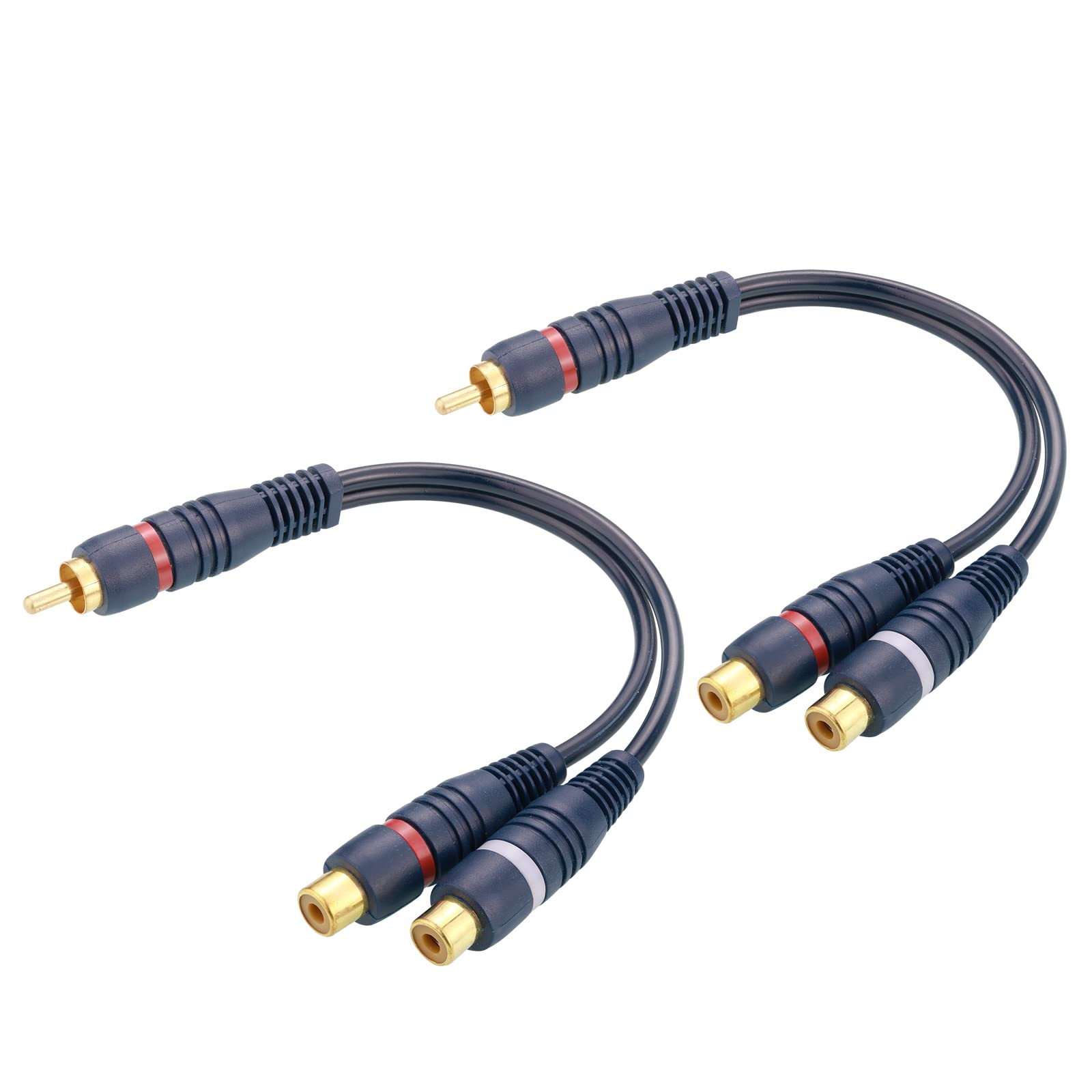 Amazon | EIGHTNOO RCA分配ケーブル 2本 21.5cm 分岐 RCAオスto 2RCA
