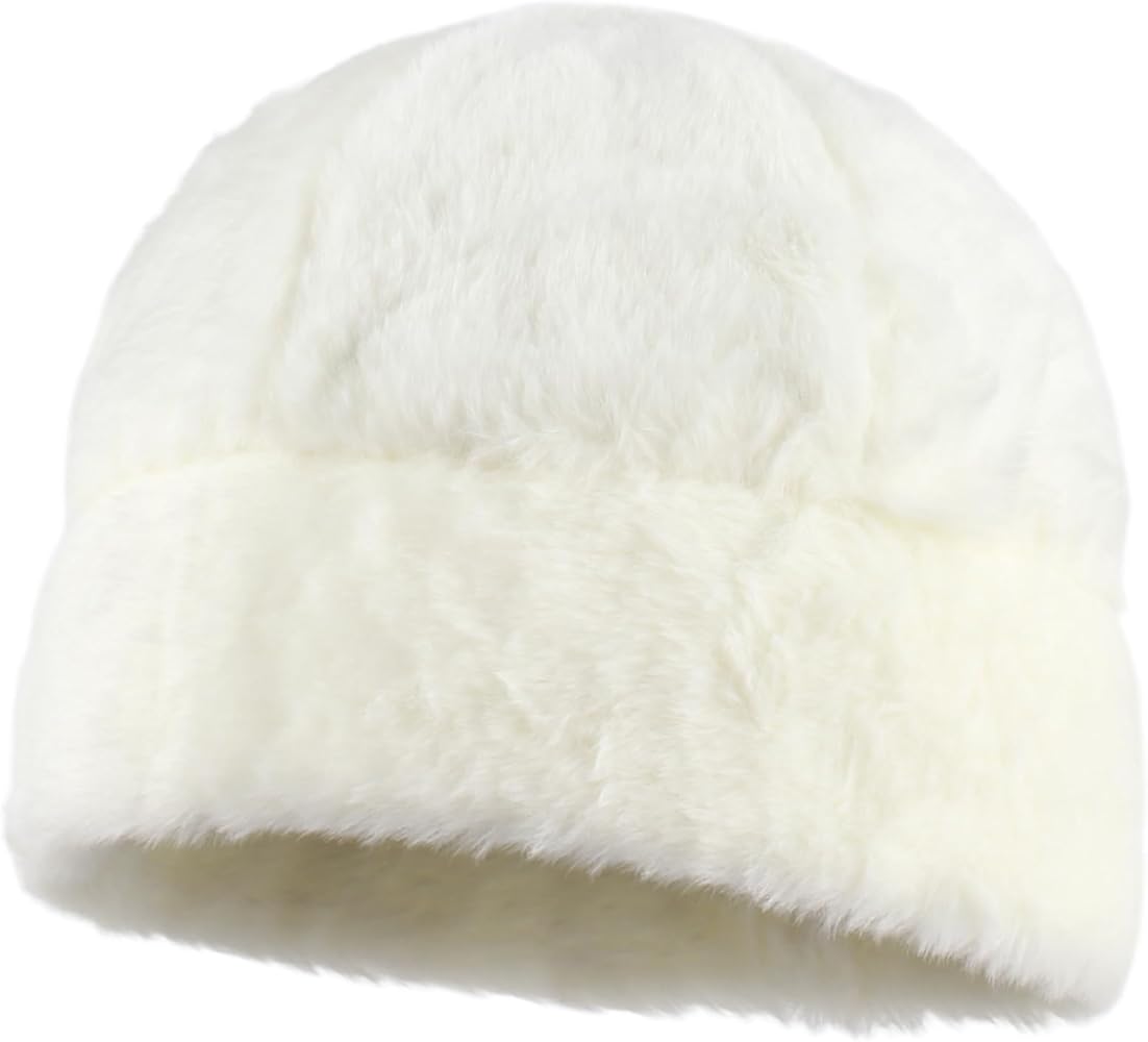 LABANCA Furry Fur Skull Cap Fuzzy Fluffy Beanie Hats Thick Fleece